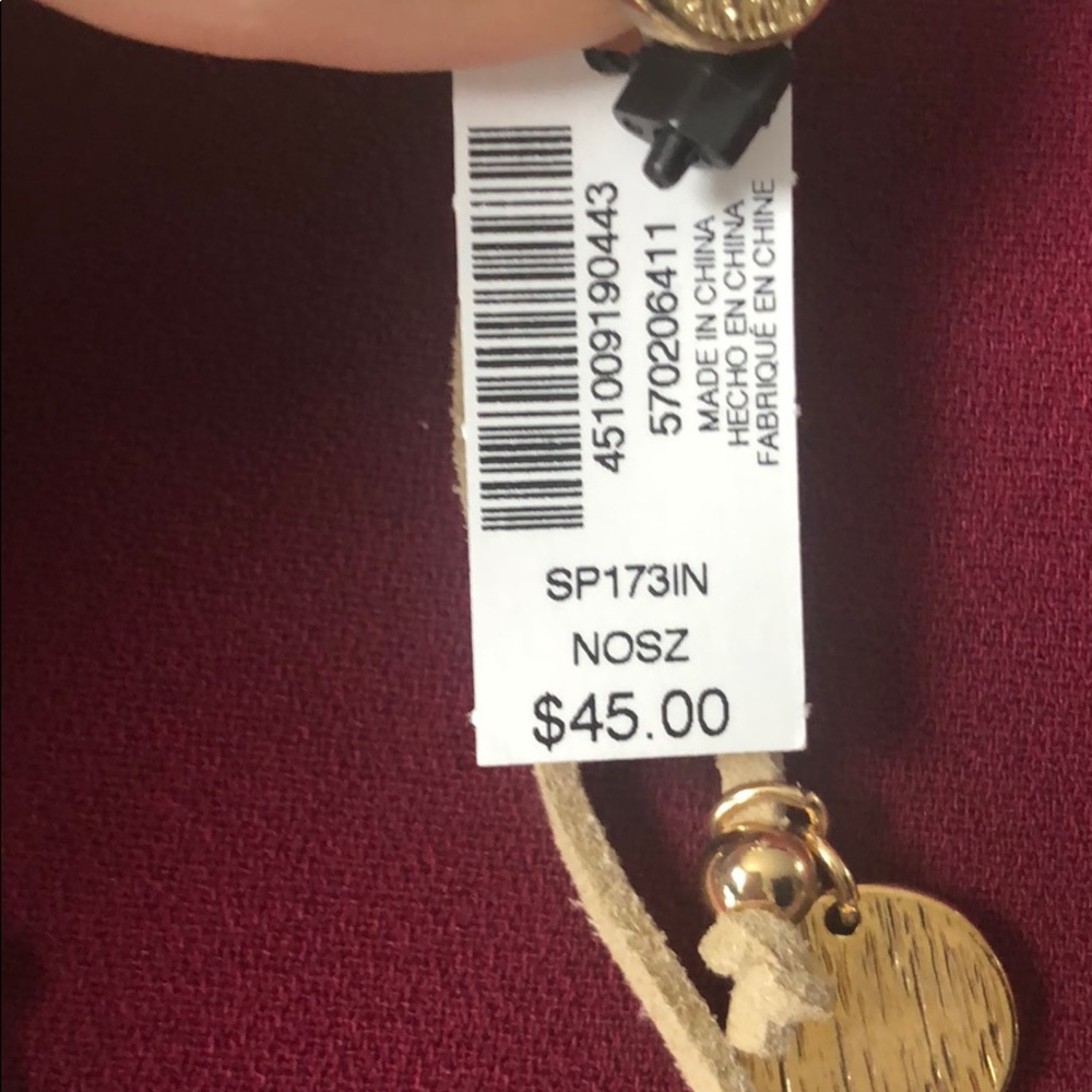 WHBM Necklace...Tan & Gold Tone. NWT - Picture 3 of 4